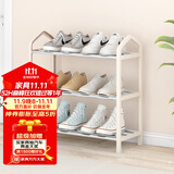 索尔诺（SuoErnuo）鞋架简易拖鞋架出租房收纳鞋架子客厅家用门口宿舍经济型放鞋架 三层经济型白色K323【长42高45】