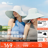 蕉下（beneunder）遮阳帽子女双面倍护渔夫帽防晒帽大檐防紫外线AL500蓝