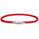 灰鱼红绳手绳编织绳男女情侣款手链送礼物饰品龙年金色欧美时尚学生  (幸运红) 银色扣 S