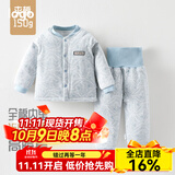 宽叶竹宝宝棉服套装冬装婴儿速暖保暖加厚秋冬分体夹棉衣服儿童棉衣棉裤 大树叶蓝色(150g夹棉) 80 cm(16-20斤)