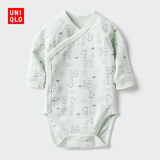 优衣库婴幼儿宝宝新生儿包臀衣长袖1件装连体衣新款478372 478373 478374/51嫩绿色 70cm