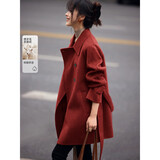 沫晗依美今年流行爆款女装双面呢大衣2025秋冬新款羊毛外套小个子