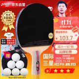 红双喜DHS 三星级乒乓球拍训练比赛用成品单拍 升级版直拍H3006双面反胶