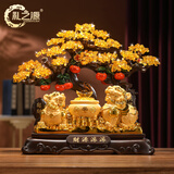 礼之源招财貔貅聚宝盆发财树摆件 开业乔迁礼品店铺前台客厅酒柜装饰品