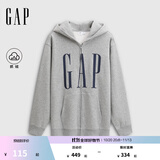 GAP男女装2025秋季新款logo印花抓绒宽松运动连帽衫卫衣786920 灰色 XL (180/100A) 亚洲尺码