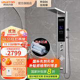 阿诗丹顿集成热水器花洒一体机 家用淋浴屏别墅酒店 即热式电热水器进水过滤智能变频恒温热水器 8500W 进水过滤-变频恒温-数码大屏-拉丝银