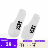 VANS范斯官方 男子短袜船袜袜子白色经典Logo休闲运动低帮袜 白色/黑色 均码