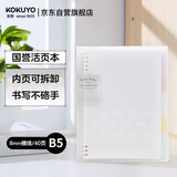 国誉(KOKUYO)淡彩曲奇·柔光·B5活页本大容量笔记本子记事本附5色分隔页 40张 透明 WSG-RUYP61T