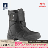 迪卡侬（DECATHLON）雪地鞋男女户外防水徒步东北雪地靴加厚保暖棉鞋SH100 女款 黑灰色（拍大一码） 40