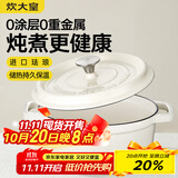 炊大皇珐琅锅铸铁锅家用炖锅砂锅汤锅焖烧锅电磁炉燃气煮锅24cm
