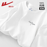 回力（Warrior）纯棉短袖t恤女2026夏季男女同款极简风亲肤透气百搭休闲宽松上衣