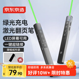 京东京造 激光翻页笔360度控制教师PPT投影演讲课件激光笔 无线演示电子教鞭适用LED屏幕【绿光充电款】