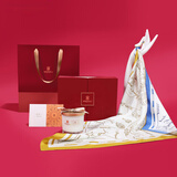 万事利WENSLI真丝丝巾中方巾+香氛套装送妈妈礼物丝巾礼盒 万物生