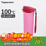 特百惠（Tupperware）茶韵500ML塑料杯男女士学生夏季运动水杯子户外便携大容量 美唇红
