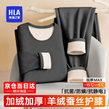 海澜之家保暖内衣男士秋衣秋裤男100%纯棉抗菌防螨秋冬季内衣圆领保暖套装 25年新款350克超柔天丝绒加厚套装-深灰 L /170(体重110-130斤)