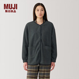 无印良品（MUJI）女式抓绒开衫 女士睡衣上衣可外穿外套 单件家居服秋冬长袖女装 炭灰色 M（160/84A）