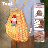 Tagi.Tanghulu《i》亚克力串珠可爱抽绳秋冬时尚大容量双肩包书包 柑橘饼干
