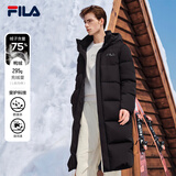 FILA RGB羽绒丨斐乐男女长款羽绒服冬情侣款连帽防寒保暖外套