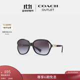 蔻驰（COACH）奥莱女士经典标志太阳眼镜墨镜 黑色