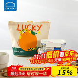 乐扣乐扣（LOCK&LOCK）清新玻璃保鲜饭盒三件套(630ml*1+380ml*1+便当包)LNG428S604白色