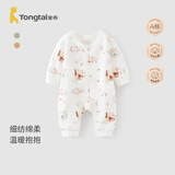 童泰（TONGTAI）童泰婴儿连体衣春秋季纯棉初生宝宝长袖哈衣儿童家居服内衣爬服 棕色小鹿（对开款） 80cm (建议11-18月身高73-83cm)