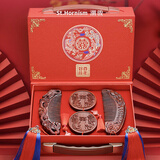 潮骏天然檀木龙凤镜梳子结婚庆礼物送新娘高档订陪嫁伴手礼盒