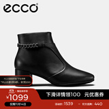 爱步（ECCO）【明星同款】靴子女 冬季保暖切尔西女靴粗跟皮靴 型塑290933 HL 黑色29093301001 37