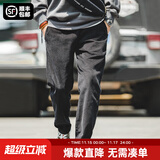马登工装美式复古垂感灯芯绒长裤子男秋冬新款直筒修身显瘦男士休闲裤 炭黑色 M