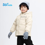 361°儿童羽绒服25冬男童3-14岁中长款能暖保暖外套卡其110