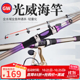 光威（GW）鱼竿海竿套装远投竿玻纤湛霄超硬抛竿甩杆大物竿手竿海钓鱼竿渔具