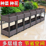 田田绿家庭阳台蔬菜种植架立体多层种植箱双层种菜盆花盆花箱楼顶种菜箱 5联长200宽40高85