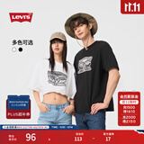 Levi's李维斯男士宽松休闲简约帅气时尚潮流纯棉圆领印花短袖T恤 白色 M