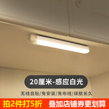 以典led人体感应灯带楼道走廊橱柜衣柜灯镜前灯柜底灯家用小夜灯 200mm白光单支装