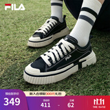斐乐（FILA）官方LOOP女鞋帆布鞋新款休闲运动鞋小白鞋板鞋断层鞋 黑-BK 37.5
