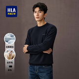 海澜之家（HLA）毛衣男保暖长袖针织衫男圆领套头内搭打底衫男含羊毛舒适毛衫男 藏青11 -含羊毛/桑蚕丝 L /175/92A