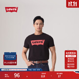 Levi's李维斯情侣美式宽松印花时尚简约舒适潮流纯棉圆领短袖T恤 黑色 002A0-0001 M