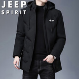 JEEP SPIRIT吉普棉衣男棉服长袖保暖外套冬季加厚夹克上衣潮流连帽 黑色 2XL