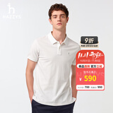 哈吉斯（HAZZYS）男装 夏季款上衣轻商务通勤多色百搭短袖POLO衫男ASTZE0BBX26 米黄色OW L (175/96A 48)