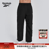 Reebok锐步官方24新品男女运动休闲工装风宽松梭织长裤伞兵裤 24SRM609UGH0 S