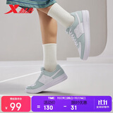 特步情侣男女板鞋小白鞋空军一号冬季革面保暖运动板鞋休闲鞋