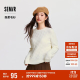 森马（Semir）森柔毛衫|商场同款毛衣女圆领纯色2024冬季绞花上衣101724107014