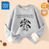 真维斯童装儿童卫衣加绒2026新款男童秋冬上衣圆领保暖衣服中大童打底衫