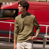 布先生热胆小高领加厚长袖打底白色T恤男春秋纯色打底衫上衣KT01878 【小高领】麦草绿 L /175