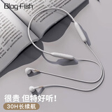 Blog.Fish蓝牙耳机挂脖式无线半入耳式降噪通话大电量运动超长续航高音质低延迟磁吸 白色【续航30小时丨双麦降噪】
