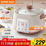 苏泊尔（SUPOR）电炖锅 电炖盅家用煲汤锅炖汤锅 隔水炖锅 煲汤专用电锅全自动陶瓷炖汤盅 DZ25YC828