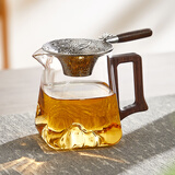 忆壶茶（YIHUTEA）玻璃公道杯带过滤网茶漏套装茶具配件茶海分茶器加厚功夫茶杯大号 【升级大容量】450ml公道杯+莲花茶漏