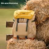 Mr.ace Homme户外百搭大容量双肩包女大学生书包防水轻便旅行登山背包男蜜蜡黄