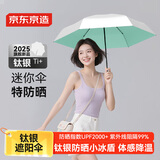 京东京造 小银盾胶囊遮阳伞晴雨两用伞防紫外线防晒伞折叠伞 蒂芙尼蓝