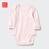 优衣库婴幼儿宝宝包臀衣长袖1件装连体衣哈衣包屁衣478375 481865 472760/10水粉色(套头款) 90cm