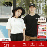 北面（The North Face）短袖T恤男女情侣款小熊宽松休闲透气半袖 米白色 L /175